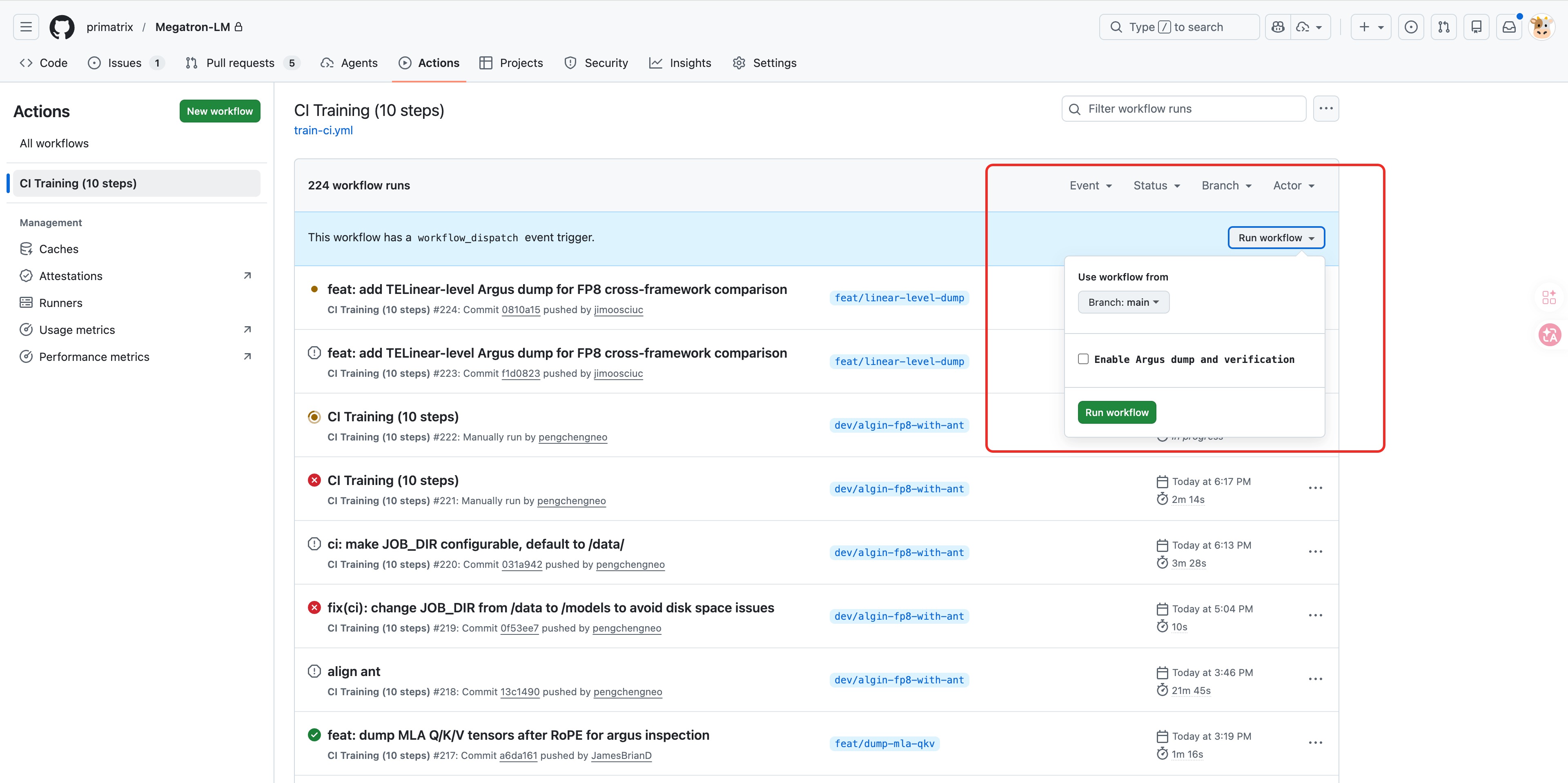 GitHub Actions 手动触发 dump